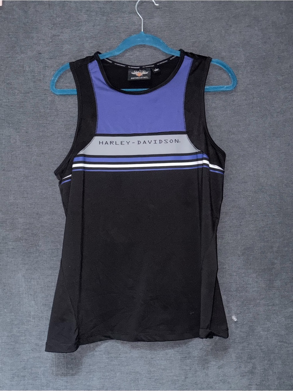 Harley-Davidson Black & Blue Women's Athletic Tank Top